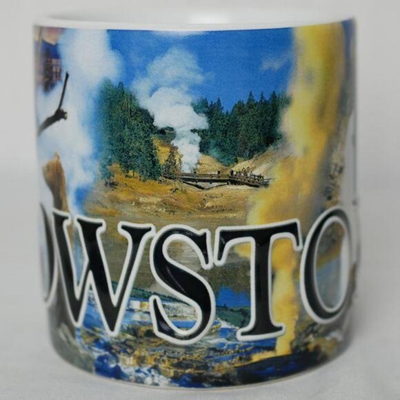 Yellowstone National Park Souvenir Mug Wildlife Scenery Collage Large‎ - Picture 2 of 3